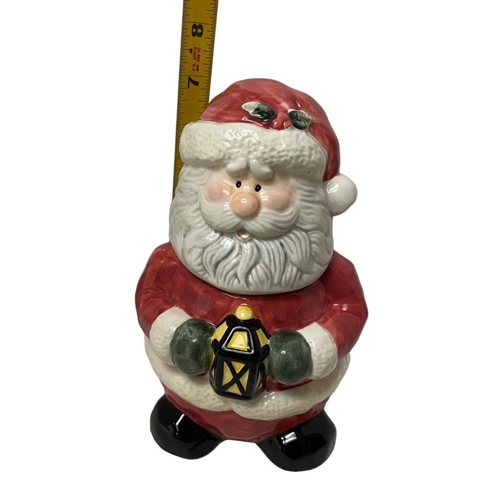 International Bazaar Jolly Santa Clause Cookie Jar Canister Christmas Holiday 7" - Picture 10 of 11